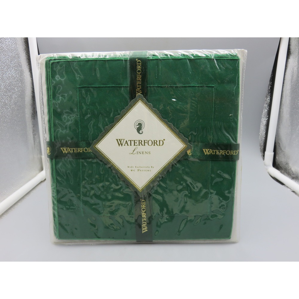 Waterford Linens New Castle Green Cloth Napkins Set of 4 Forest Green 19752419